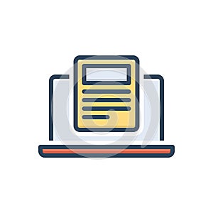 Color illustration icon for Titled, online and headline