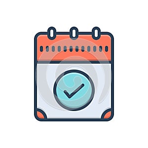 Color illustration icon for Today, present day and diary