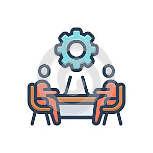 Color illustration icon for Together, teamwise and teamwork