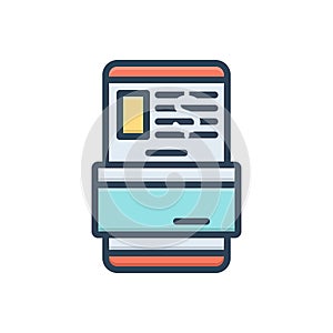 Color illustration icon for Transaction, dealings and trade