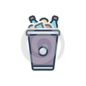 Color illustration icon for Trash, garbage and waste