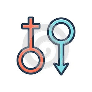 Color illustration icon for Travesti, gender and sexual photo