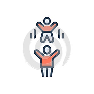Color illustration icon for Trust, belief and bounce