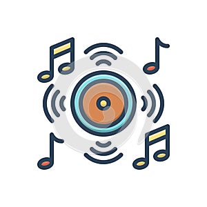 Color illustration icon for Tunes, melody and lyrics