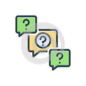 Color illustration icon for Undefined, question and help