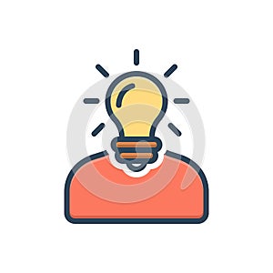 Color illustration icon for Understand, deem and comprehend