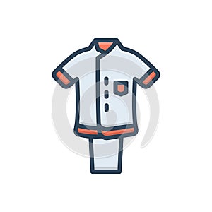 Color illustration icon for Uniform, dress and costume