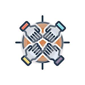 Color illustration icon for Unity, oneness and solidarity