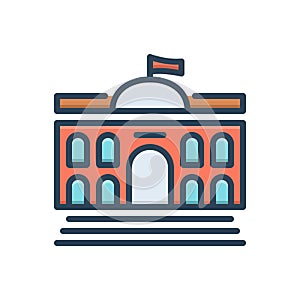 Color illustration icon for University, education, academy