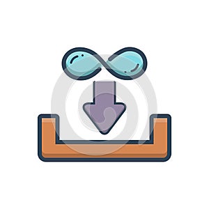 Color illustration icon for Unlimited download, infinite and download