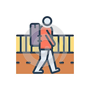 Color illustration icon for Vagrant, strolling and rangy