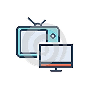 Color illustration icon for Varieties, television and exemplar