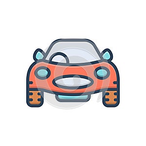 Color illustration icon for Vehicle, conveyance and transportation