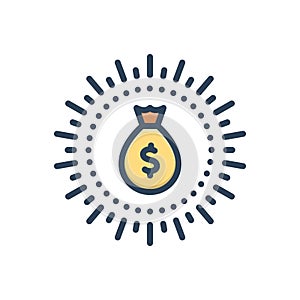 Color illustration icon for Ventures, investment and capital