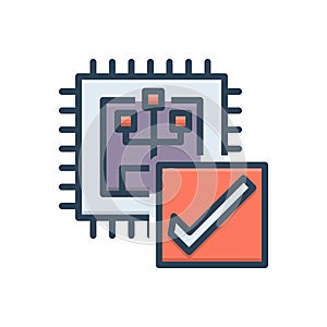 Color illustration icon for Verify, calibrate and inquire