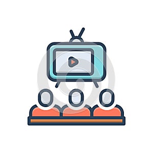 Color illustration icon for Viewers, audience and spectator