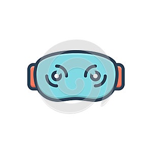 Color illustration icon for Virtually, reality and glasses
