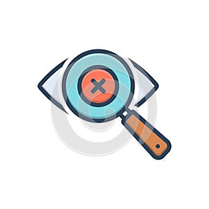 Color illustration icon for Vision Loss, vision and defect