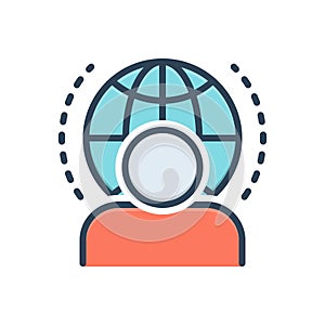 Color illustration icon for Visitor, guest and tourist