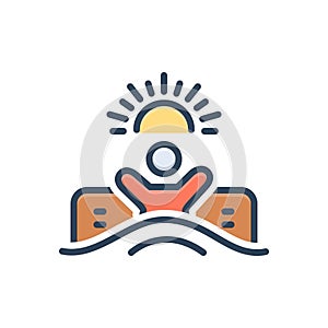 Color illustration icon for Wake, arouse and rouse