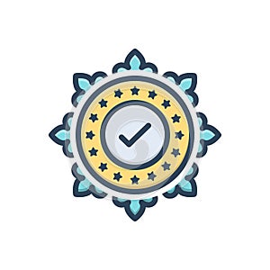 Color illustration icon for Warranties, guarantees and stamp