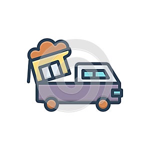 Color illustration icon for Waste, worthless and garbage