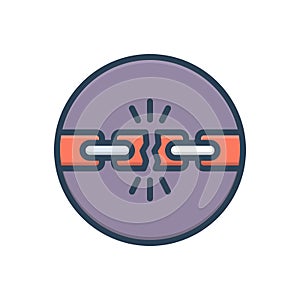 Color illustration icon for Weak, chain and link