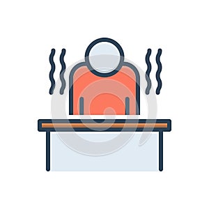Color illustration icon for Weak, feeble and weakly