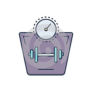 Color illustration icon for Weight increase, cholesterol and medical