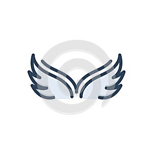 Color illustration icon for Wings, feather and plume