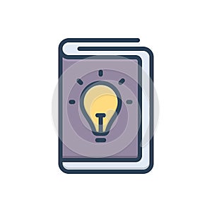 Color illustration icon for Wisdom, knowledge and book