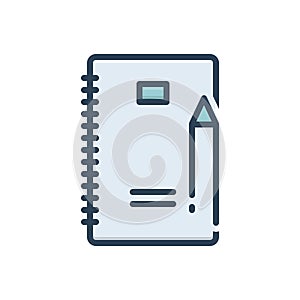 Color illustration icon for Writing, script and handwritting