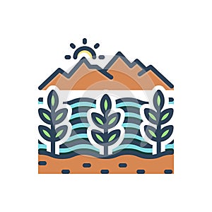 Color illustration icon for Yields, crop and harvest