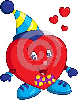 Color illustration of a little red boy-heart, beautifully colored, perfect for children`s book or Valentines card