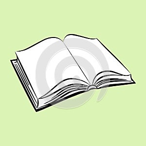 Launched open book, a simple drawing