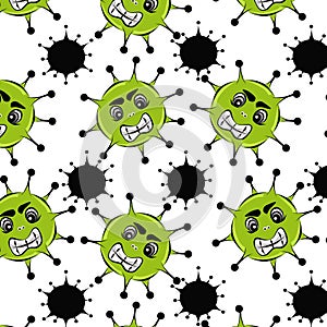 Color illustration of viruses on a white background.