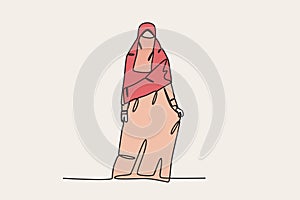 Color illustration of a woman wearing a niqab
