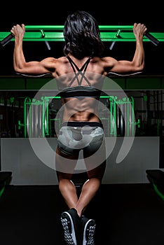 Color image of an athletic woman in a gym