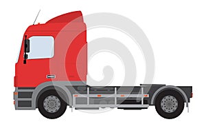 Color image of a cargo tractor. Vector illustration.