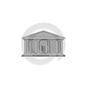 Vector image. Court building with columns