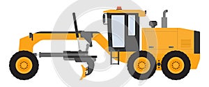 Color image of a motor grader on a white background.