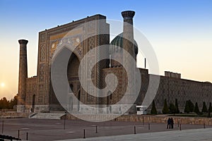 Color image of the Registan Palace in Samarkand, Uzbekistan