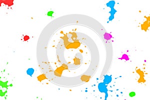 Color ink splatters