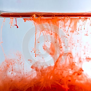 Color ink swirling in water