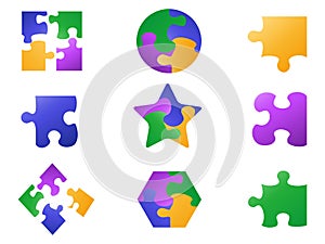 Color jigsaw puzzle icon