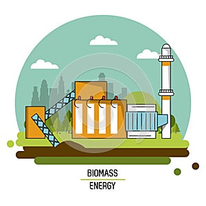 Color landscape image biomass energy plant