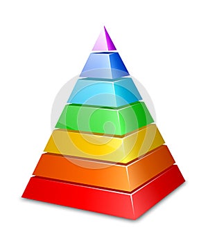 Color layered pyramid. Vector illustration