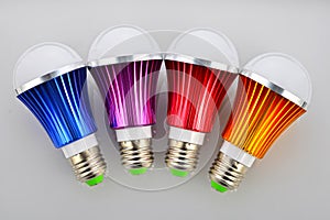 Colorful LED light bulbs,Led lamp Bulb Green light source Green lighting Energy saving light bulbs Environmental protection photo