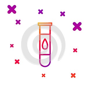 Color line Blood test and virus molecule coronavirus icon isolated on white background. Coronavirus, COVID-19. 2019-nCoV