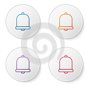 Color line Church bell icon isolated on white background. Alarm symbol, service bell, handbell sign, notification symbol